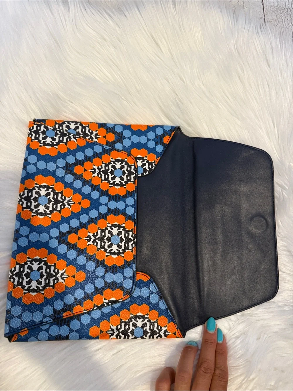 Vera Bradley Blue and Orange Geometric Tablet Sleeve